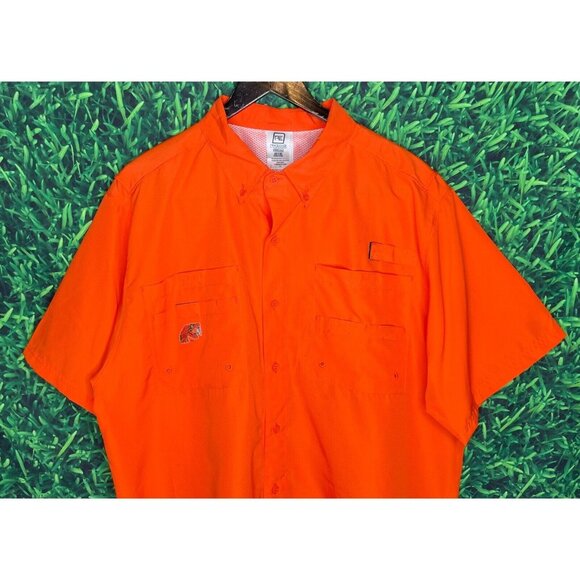 Florida A&M FAMU Rattlers HBCU Men’s XL Orange Button Front Short Sleeve Shirt - Picture 2 of 6